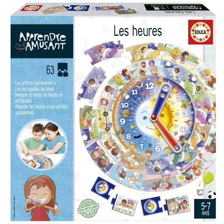 Jeu d'apprentissage - EDUCA - Les Heures BLEU 1 - vertbaudet enfant 