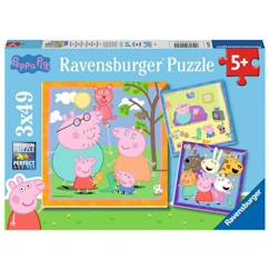 Jouet-Puzzles 3 x 49 pièces : La famille et les amis de Peppa Pig Coloris Unique