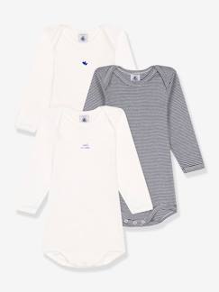 Lot de 3 bodies manches longues PETIT BATEAU  - vertbaudet enfant