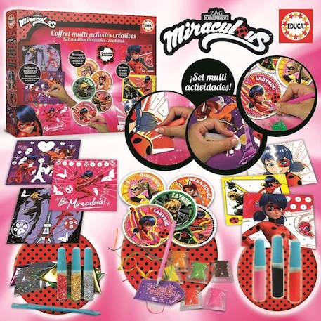 Coffret Multi-activités Miraculous Ladybug - Loisirs créatifs - EDUCA - 18931 ROSE 4 - vertbaudet enfant 