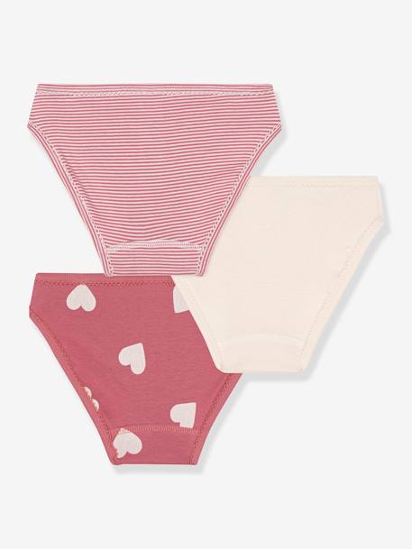 Lot de 3 culottes coeur en coton enfant PETIT BATEAU bois de rose 2 - vertbaudet enfant 