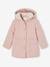 Manteau à capuche fille rose poudré+vert émeraude 1 - vertbaudet enfant 