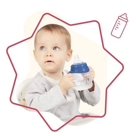 Badabulle Lot de 2 tasses anti-fuite avec anses ergonomiques, 180ml BLEU 2 - vertbaudet enfant 