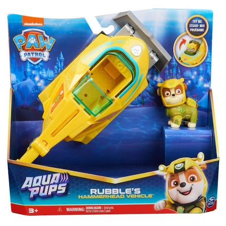 Véhicule Ruben Aqua Pups - La Pat' Patrouille - Figurine incluse - Dès 3 ans JAUNE 5 - vertbaudet enfant 