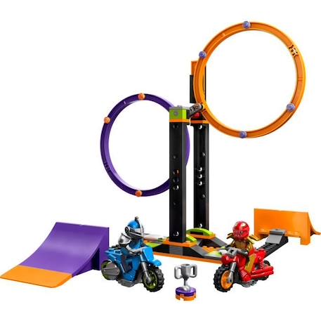 LEGO® City Stuntz 60360 Le Défi de Cascade : les Cercles Rotatifs, Jouet Moto pour 1 ou 2 Joueurs ORANGE 2 - vertbaudet enfant 