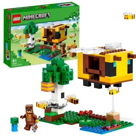 LEGO Minecraft 21241 La Cabane Abeille, Jouet, Ferme avec Maison, Zombie et Figurines Animaux BLANC 1 - vertbaudet enfant 