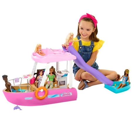 Barbie®-Bateau de Rêve-Coffret bateau, piscine, toboggan, accessoires HJV37 ROSE 2 - vertbaudet enfant 