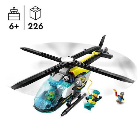 LEGO® 60405 City L’Hélicoptère des Urgences, Jouet pour Enfants, avec Minifigurines : Pilote, Randonneur et Sauveteur ROUGE 2 - vertbaudet enfant 