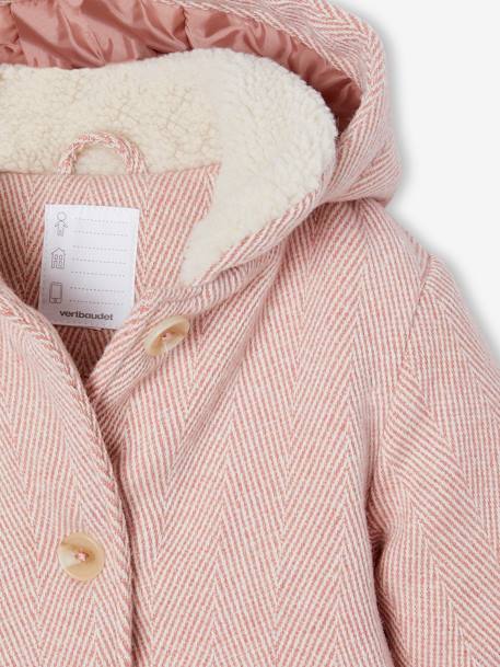 Manteau à capuche fille rose poudré+vert émeraude 3 - vertbaudet enfant 