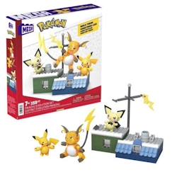 Jouet-MEGA Pokémon-Coffret de construction Pikachu-Coffret avec 3 figurines articulées (160 pièces) pour enfants HKT23