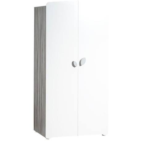 Armoire bébé Leaf - MDF - Blanc - 2 portes - 86 x 175 x 56 cm - BABY PRICE GRIS 1 - vertbaudet enfant 