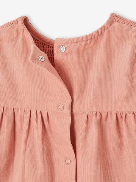 Robe à smocks en velours col brodé amovible bébé rose 8 - vertbaudet enfant 