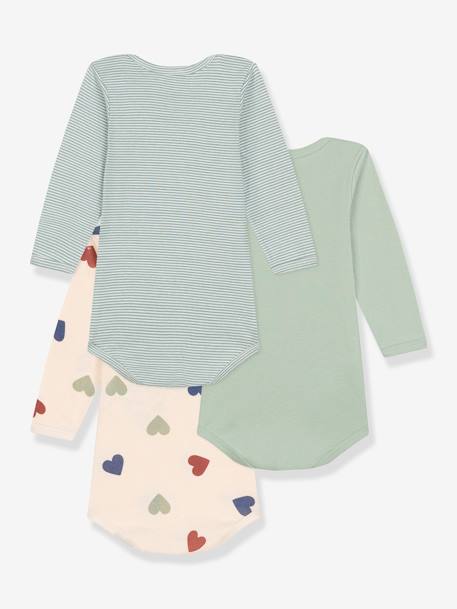 Lot de 3 bodies manches longues PETIT BATEAU bleu grisé 2 - vertbaudet enfant 