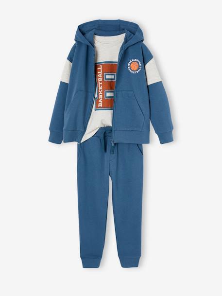 Ensemble sport 3 pièces garçon bleu canard 1 - vertbaudet enfant 