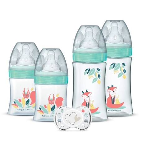 DODIE Lot de 4 biberons naissance Tétine Ronde Anti-Colique (2x150mL et 2x270mL), + une sucette naissance BLEU 1 - vertbaudet enfant 