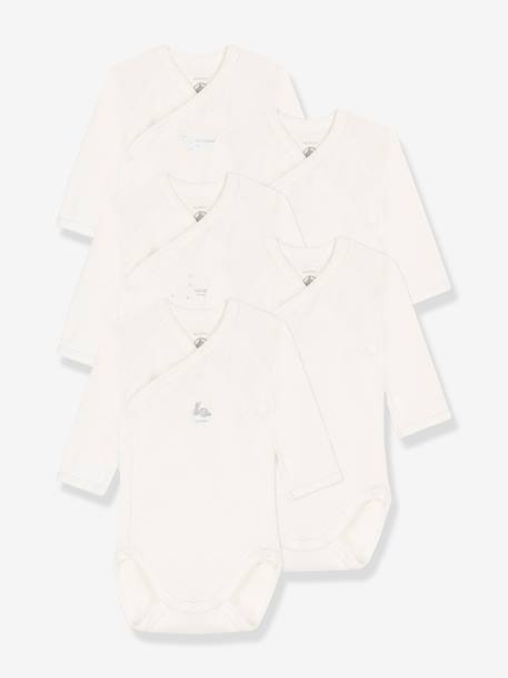 Lot de 5 bodies manches longues PETIT BATEAU blanc 1 - vertbaudet enfant 