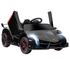 Voiture électrique enfant licence Lamborghini Veneno V. max. 7 Km/h télécommande ouverture portes MP3 USB - noir  - vertbaudet enfant