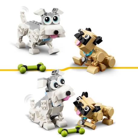 LEGO® Creator 3-en-1 31137 Adorables Chiens, Figurines de Teckel, Carlin, Caniche, Enfants Dès 7 Ans BEIGE 3 - vertbaudet enfant 