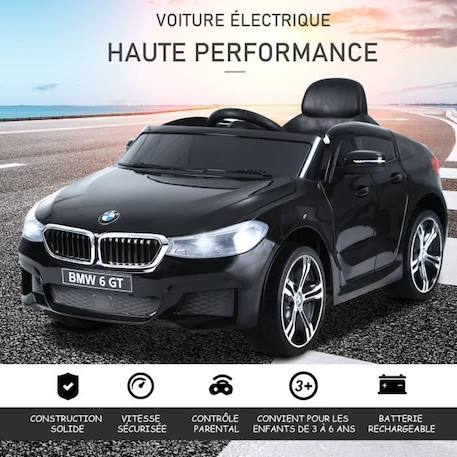 Voiture électrique enfant - HOMCOM - BMW 6 GT - 4 roues - Effets sonores et lumineux NOIR 4 - vertbaudet enfant 