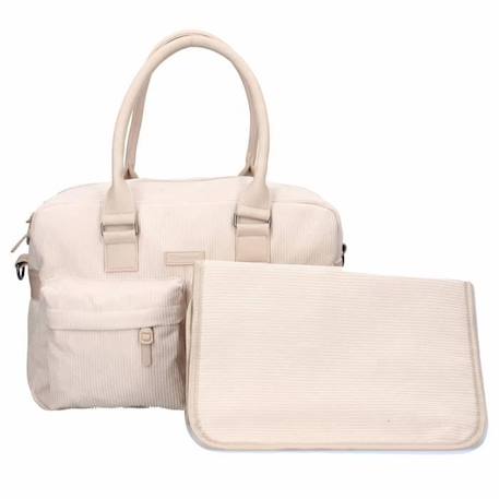 Sac à langer en velours côtelé et son matelas nomade 31 x 23 cm Beige BEIGE 1 - vertbaudet enfant 