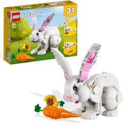 Jouet-LEGO Creator 3-en-1 31133 Le Lapin Blanc, avec des Figurines Animaux Poissons, Phoques et Perroquets