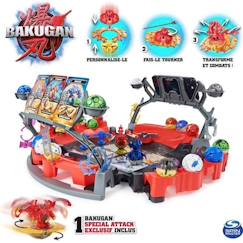 Jouet-Jeux d'imagination-Figurines, mini mondes, héros et animaux-Arène de combat Bakugan - BAKUGAN - Plus de 50 cm de long - Avec Bakugan Special Attack, lanceur et cartes