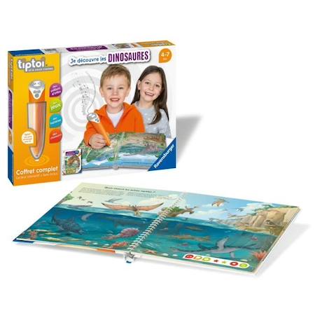 Coffret complet tiptoi® Ravensburger Je découvre les dinosaures VERT 2 - vertbaudet enfant 