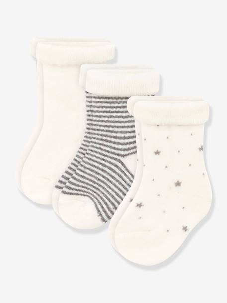 Bébé-Chaussettes, Collants-Lot de 3 paires de chaussettes bébé en tricot PETIT BATEAU