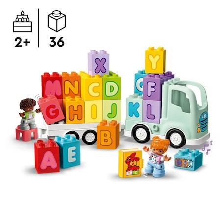 LEGO® 10421 DUPLO Ma Ville Le Camion de l'Alphabet, Jouet d'Apprentissage de l'Alphabet pour Enfants Dès 2 Ans BLEU 2 - vertbaudet enfant 