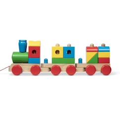 Train en bois géant - Melissa & Doug - Empilable - Multicolore - 24 mois et plus - Mixte  - vertbaudet enfant