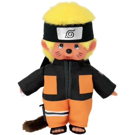 Bandai - Monchhichi - Peluche Monchhichi Naruto Shippuden - Peluche toute douce 20 cm pour enfants et adultes - SE241088 ORANGE 2 - vertbaudet enfant 