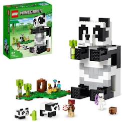 Jouet-LEGO Minecraft 21245 Le Refuge Panda, Jouet de Maison, avec Figurines Animaux et Squelette