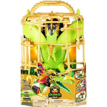 Playset Ptérodactyle - MOOSE TOYS - Trésor X - Dinosaure de combat - Figurine 23 cm VERT 3 - vertbaudet enfant 