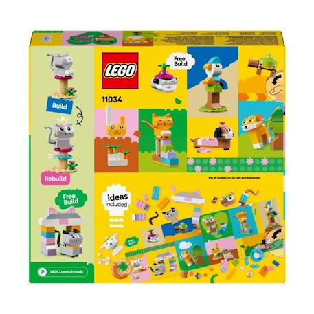 LEGO® 11034 Classic Les Animaux de Compagnie Créatifs, Jouet avec Animaux, Modèle Chien, Chat, Lapin, Hamster et Oiseau JAUNE 6 - vertbaudet enfant 