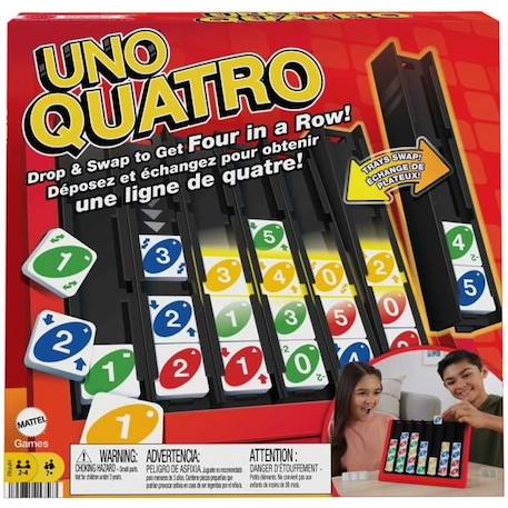 Mattel Games - UNO®-Quatro-Jeu pour adulte, soirée en famille et soirée jeux HPF82 BLANC 1 - vertbaudet enfant 