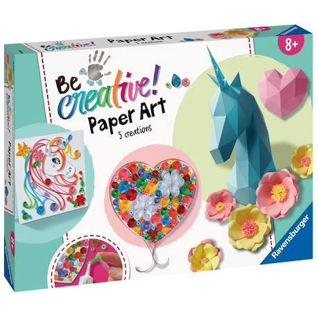 Be Creative Paper Art Maxi Origami, Pliage 3D, Quilling, 9 réalisations, Création objets, Loisir créatif, Dès 8 ans – 18236, Ravensb ROSE 1 - vertbaudet enfant 