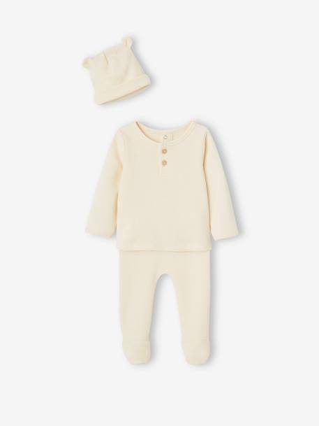 Ensemble 3 pièces bébé naissance personnalisable écru 7 - vertbaudet enfant 