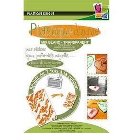 Plastique dingue Graine Creative - Pochette 7 feuilles mix Blanc/transparent VERT 1 - vertbaudet enfant 