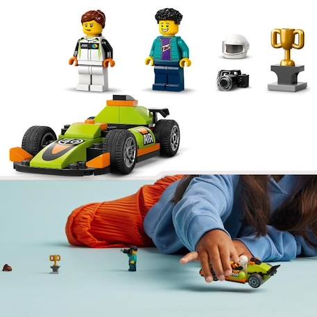 LEGO® 60399 City La Voiture de Course Verte, Jouet pour Garçons et Filles Dès 4 Ans, avec Photographe et Pilote BLEU 4 - vertbaudet enfant 