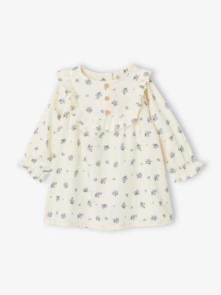 Ensemble bébé robe volantée à fleurs, bandeau assorti et collant bébé écru 2 - vertbaudet enfant 