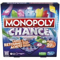 Jouet-Monopoly Chance, jeu de plateau Monopoly rapide pour la famille, pour 2 à 4 joueurs, environ 20 min.