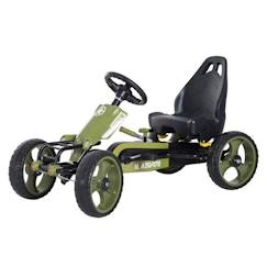 Jouet-Jeux de plein air-Vélo et véhicule pour enfants kart à pédales militaire siège réglable frein manuel roues AR EVA acier vert noir