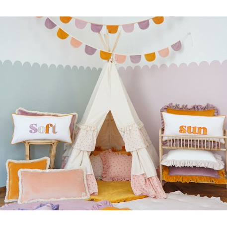 Tente Tipi Rose Blanc avec volants ROSE 3 - vertbaudet enfant 