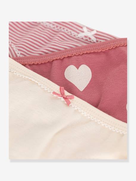 Lot de 3 culottes coeur en coton enfant PETIT BATEAU bois de rose 3 - vertbaudet enfant 