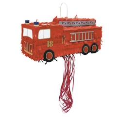 Jouet-Piñata à tirer - Camion de pompier - Rouge - PARTY PRO - Enfant - Mixte