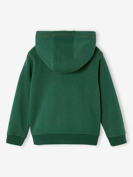 Sweat zippé à capuche sport BASICS garçon blanc chiné+BLEU FONCE UNI AVEC DECOR+MARRON MOYEN UNI AVEC DECOR+noir+vert sapin 14 - vertbaudet enfant 