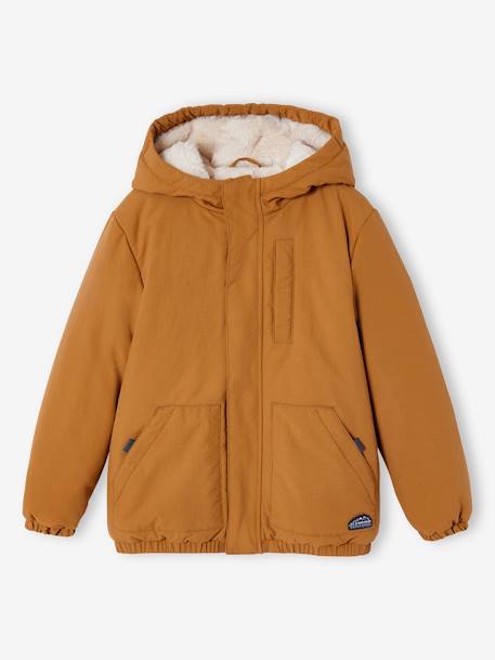 Parka à capuche doublure fausse fourrure garçon bronze 1 - vertbaudet enfant 