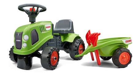 Porteur tracteur Claas avec remorque et accessoires - Dès 12 mois - FALK - 100% fabriqué en France - 40% plastique recyclé VERT 1 - vertbaudet enfant 