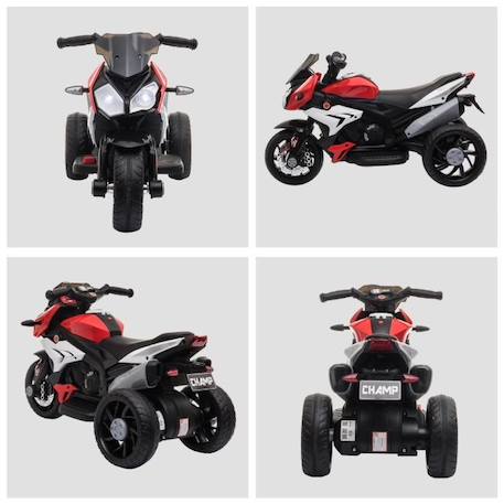 Moto électrique pour enfants 3 roues 6 V HOMCOM - Rouge ROUGE 4 - vertbaudet enfant 