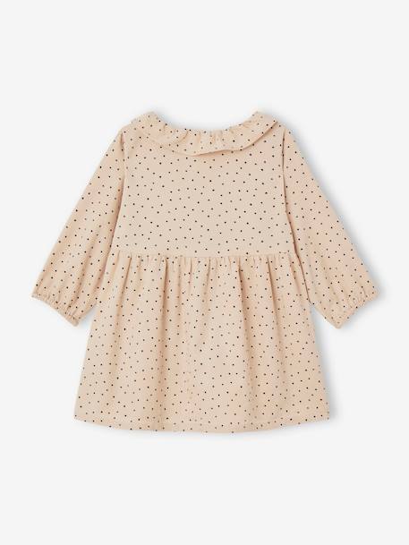 Robe à collerette en velours milleraies bébé beige+vert sapin 2 - vertbaudet enfant 